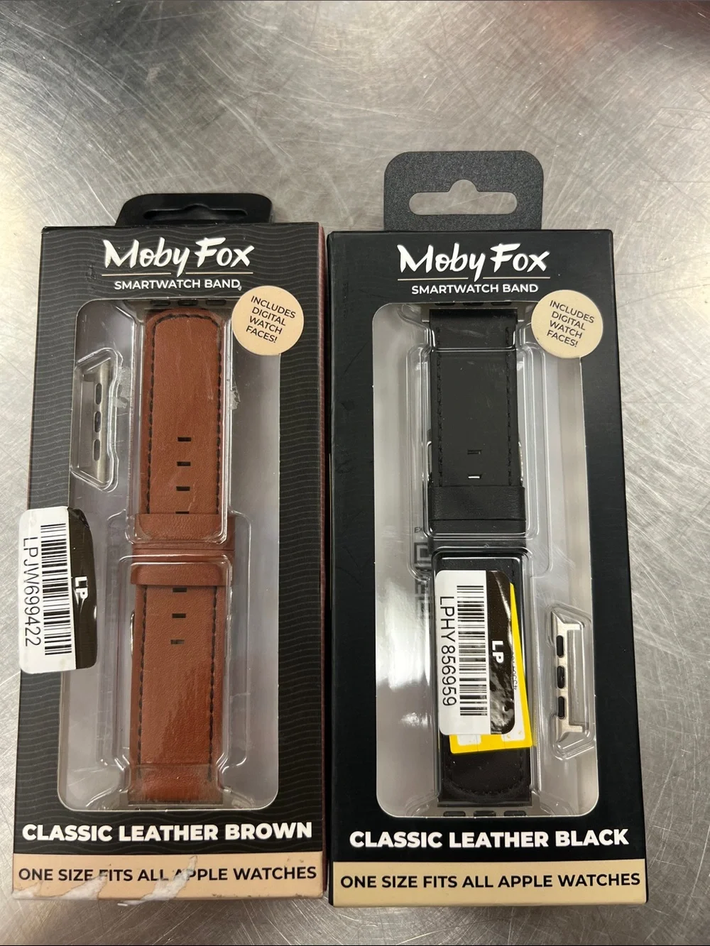 Classic Leather Brown & Black Moby Fox Smartwatch Bands